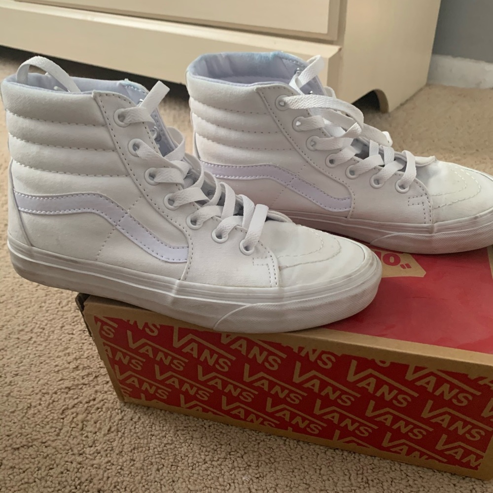 All White Vans High Tops